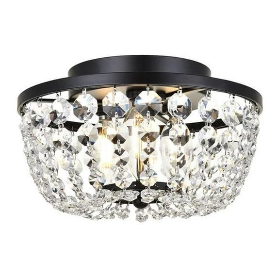 Elegant Lighting Cora 10 inch flush mount in black