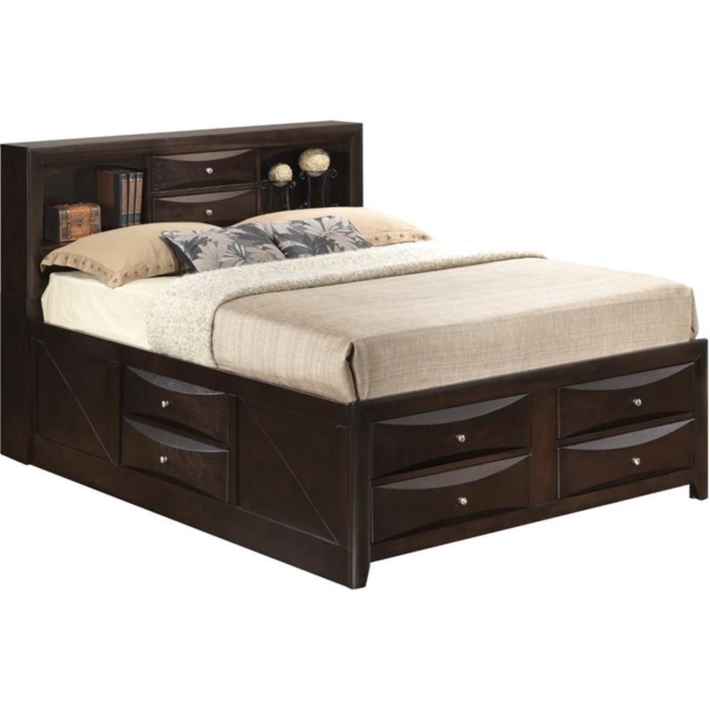 Glory Furniture Marilla Queen Storage Bed in Cappuccino