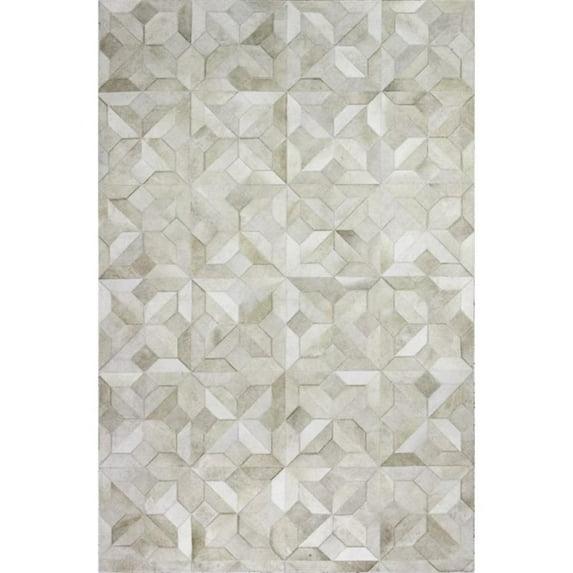 Ruvi Geometric Handmade Cowhide Camel Area Rug