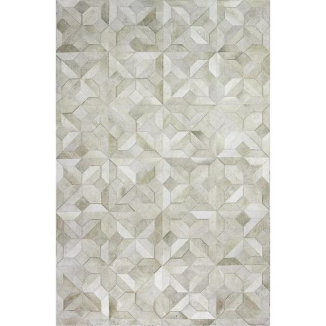 Ruvi Geometric Handmade Cowhide Camel Area Rug