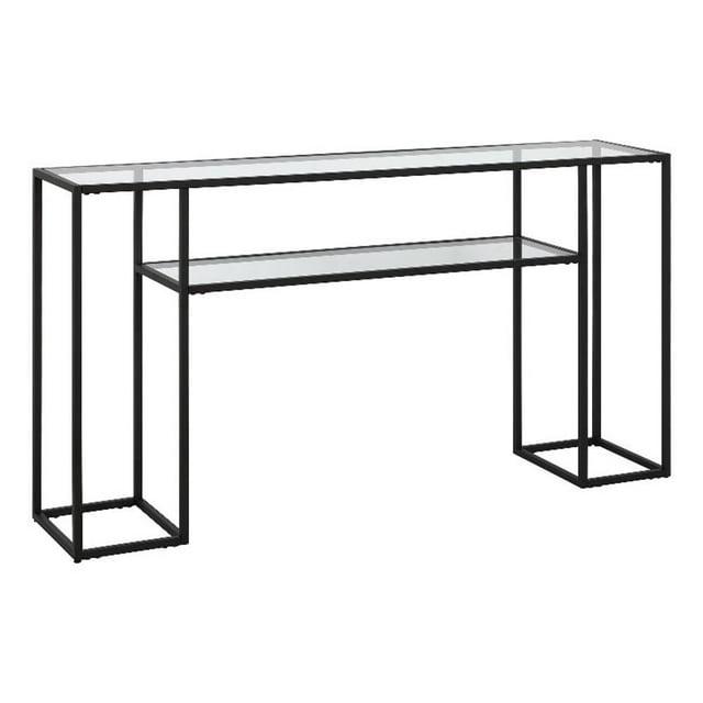 Evelyn&Zoe Marilyn 55" Wide Rectangular Console Table, Blackened Bronze