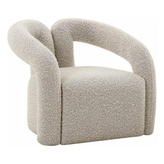 Maklaine Modern Gray Finish Boucle Accent Chair