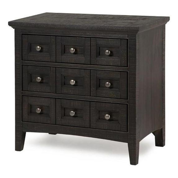 Maklaine Modern Relaxed Traditional Graphite 3 Drawer Nightstand