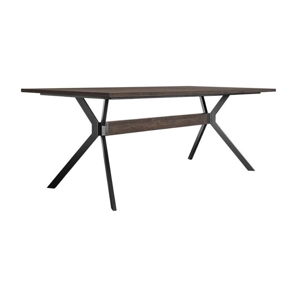 Smoke Oak Industrial Dining Table with Trestle Base