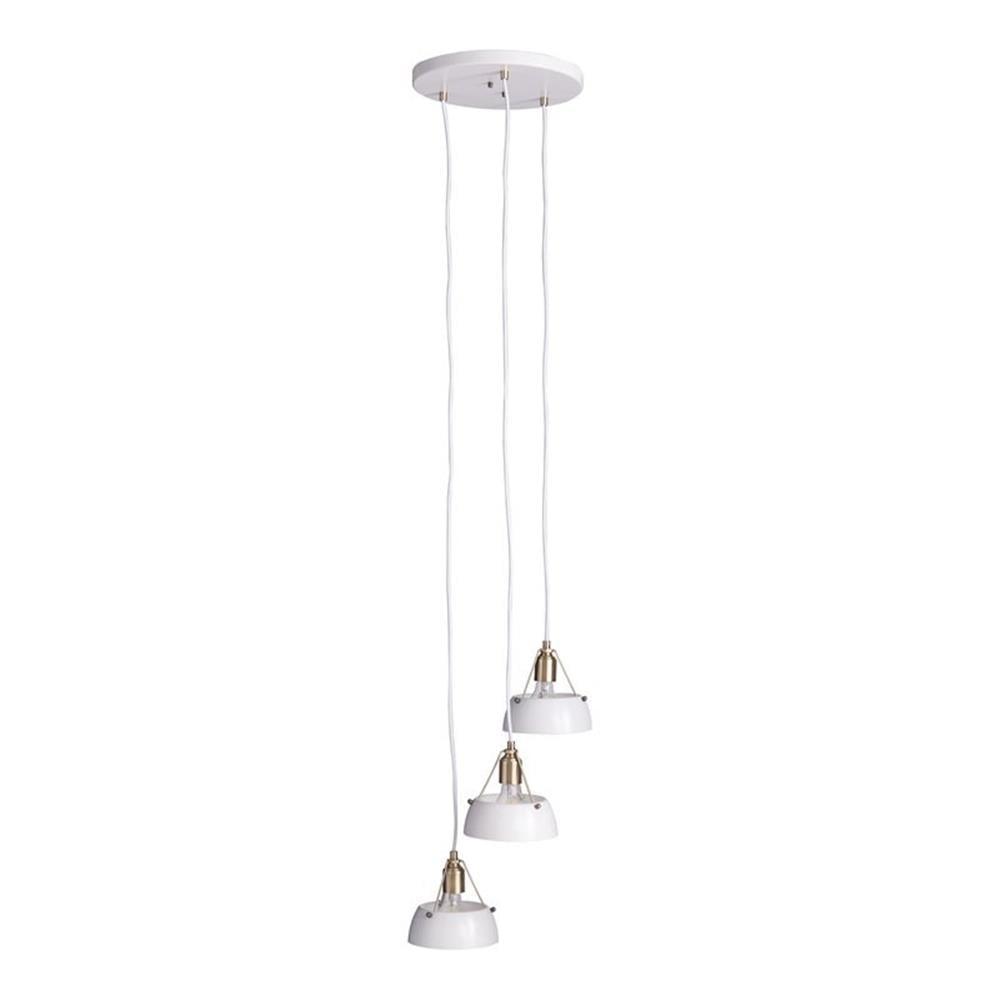 Renmarco Contemporary 3-Light Cluster Pendant - White - SEI