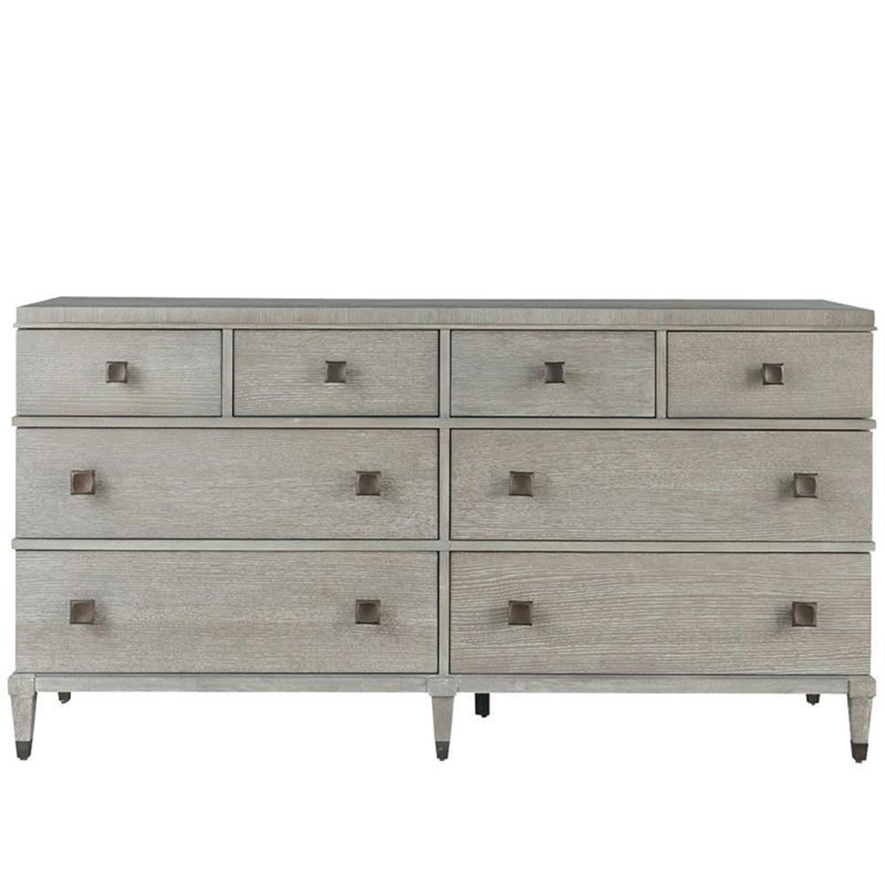 Maklaine Transitional Wood Playlist Dresser in Smoke on the Water Gray Finish