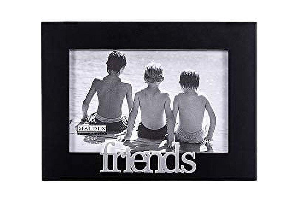 Cherished Moments Black MDF Tabletop Frame with Silver Friends Inscription