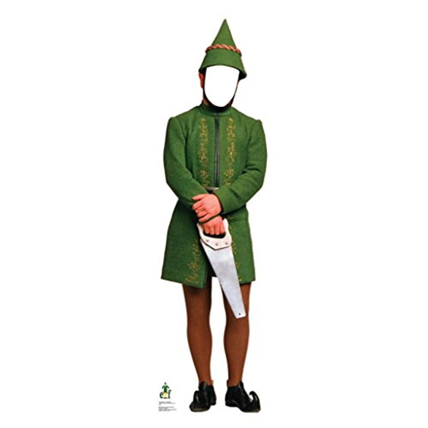 Life-Size Green Elf Cardboard Stand-In with Saw