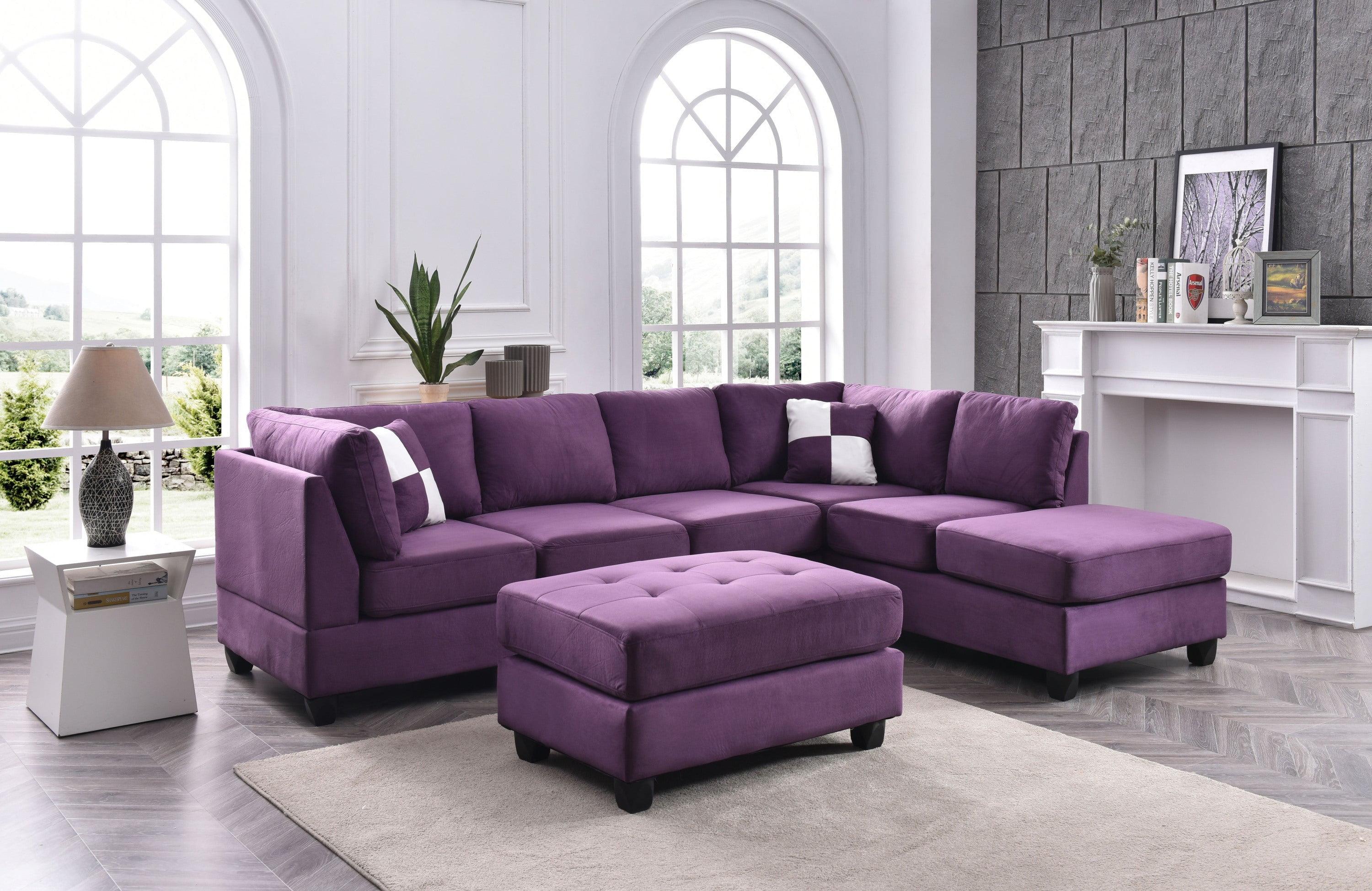 Maykoosh Suburban Soiree Sectional Sofa, Purple