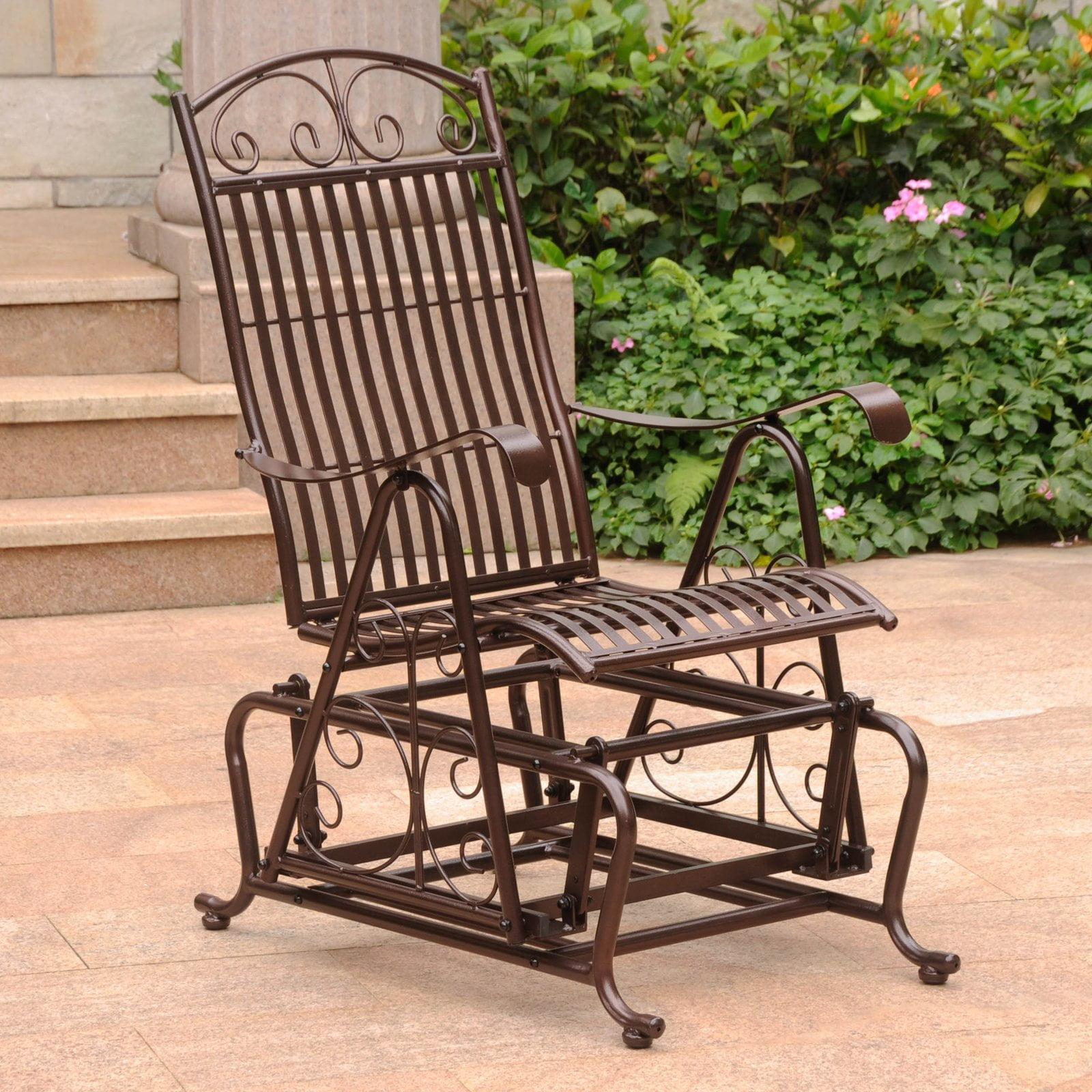 Mandalay Elegance 42'' Bronze Iron Outdoor Glider Chair