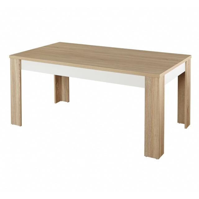 Mandy Dining Table Natural/White - Buylateral: 6-Person Kitchen Table, Melamine Top, Wood Frame, 65" Length
