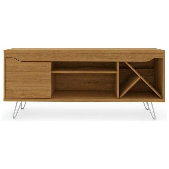 Baxter Mid-Century- Modern TV Stand with Wine Rack in Cinnamon, 23.03 x 53.54 x 14.17 in.