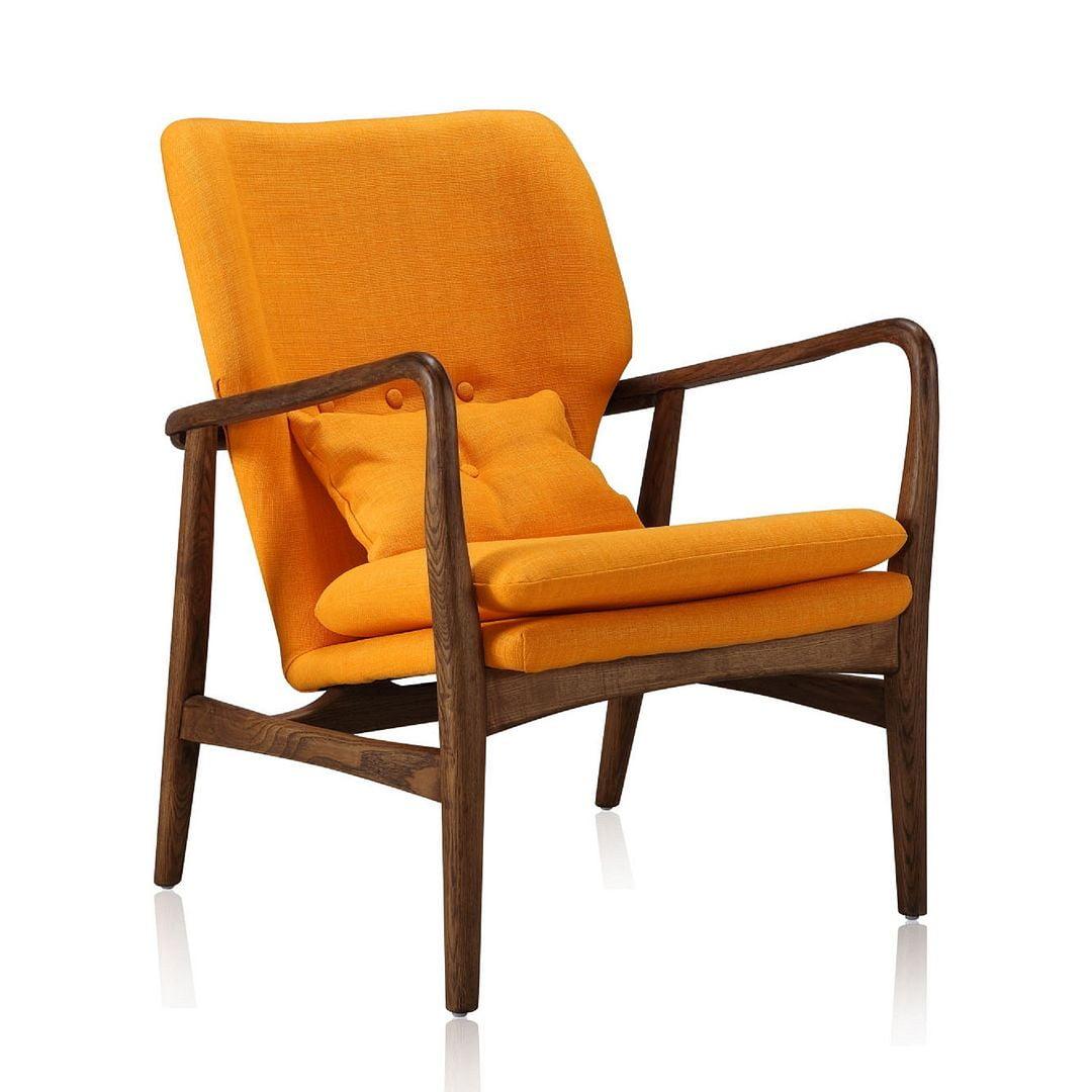 Bradley 28" Yellow Linen Weave Mid-Century Modern Accent Chair