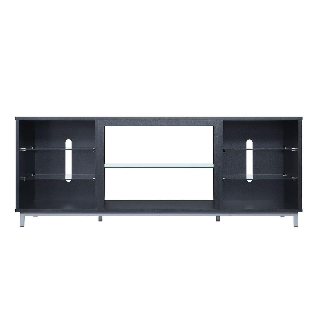 Manhattan Comfort Brighton Wood TV Stand for TVs up to 56" in Black