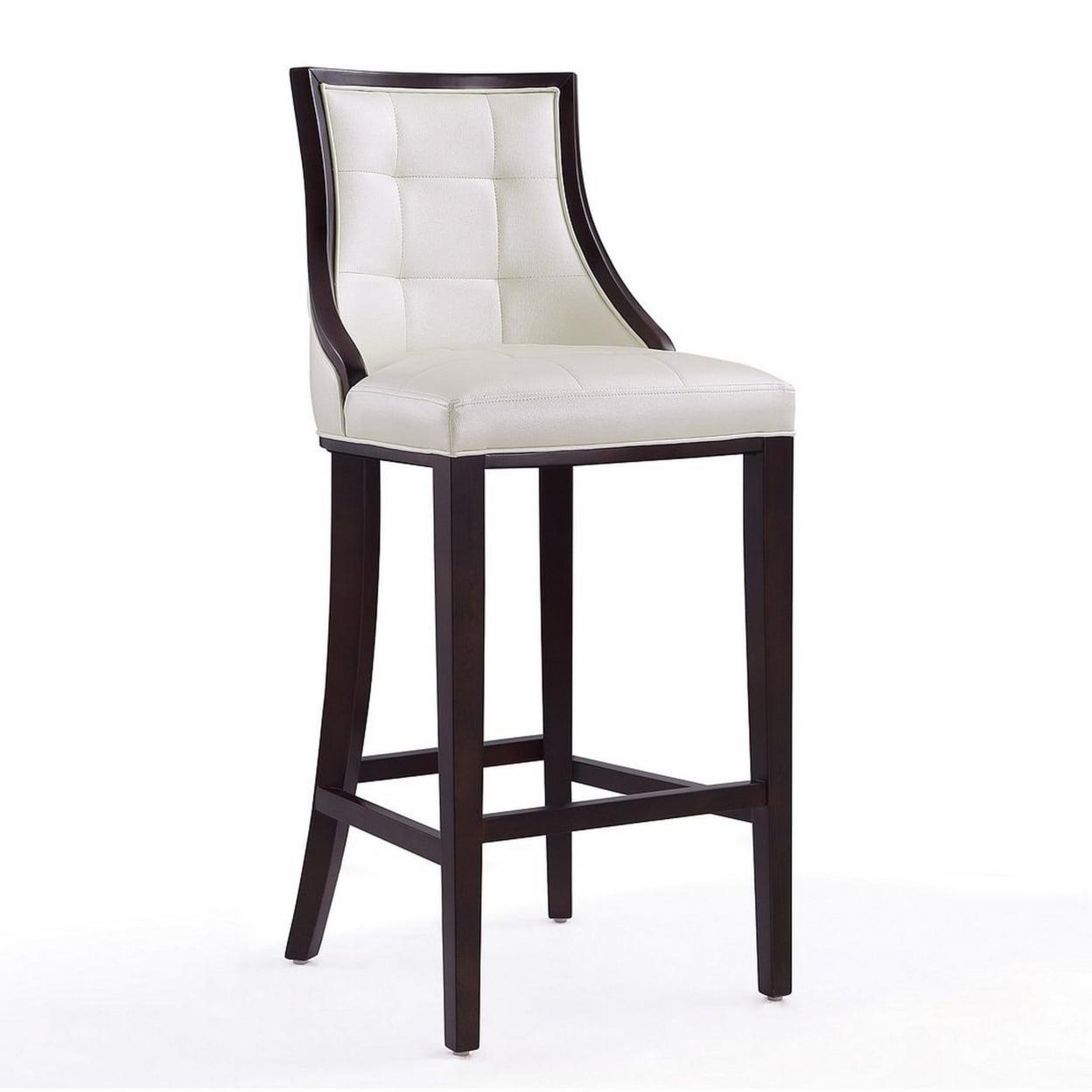 Fifth Avenue Upholstered Beech Wood Faux Leather Barstool - Manhattan Comfort