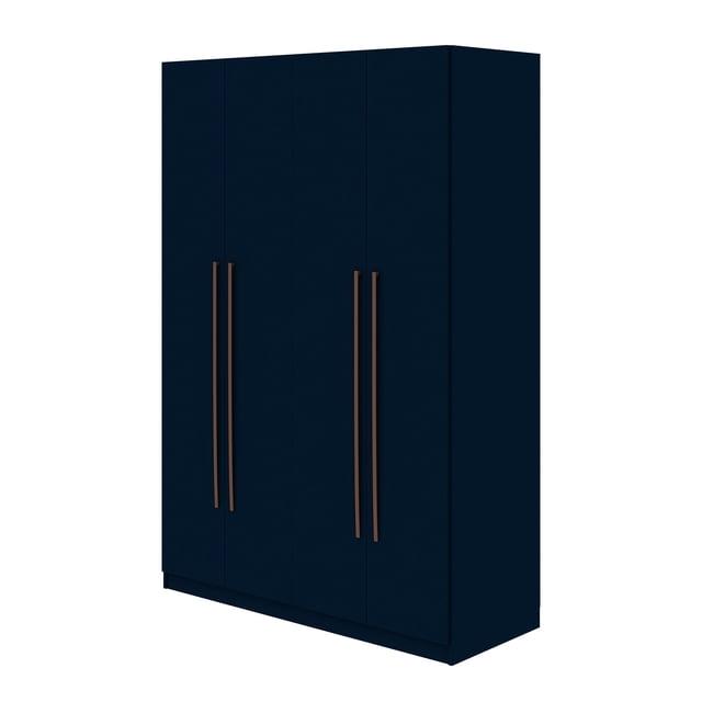 Manhattan Comfort Gramercy 2-Sectional Wood Wardrobe Armoire Closet in Blue