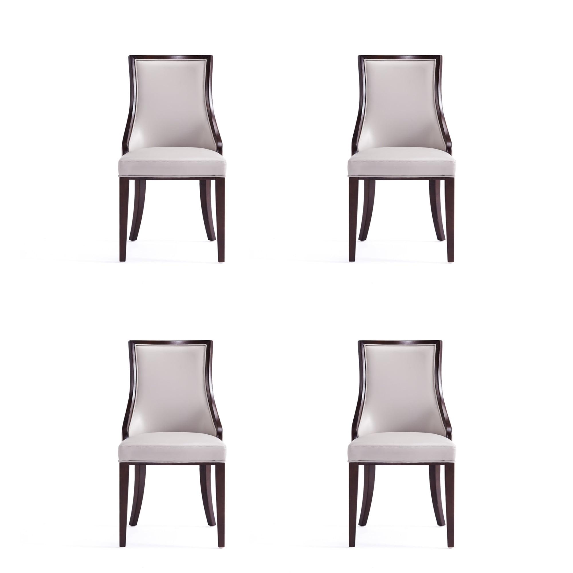 Manhattan Comfort Grand 18.5" Faux Leather Dining Chair in Gray (Set of 4)