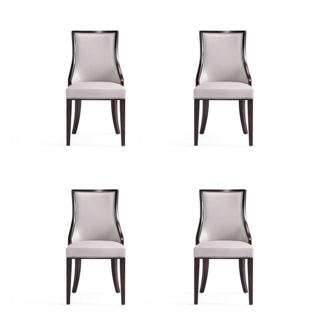 Manhattan Comfort Grand 18.5" Faux Leather Dining Chair in Gray (Set of 4)