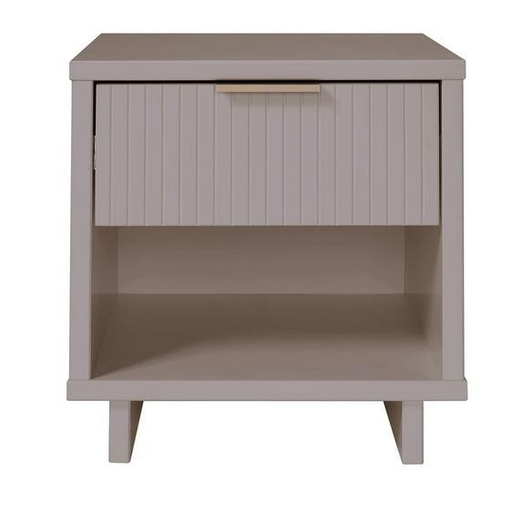 Granville Modern 1 Drawer Nightstand Light Gray - Manhattan Comfort: Wood Frame, Storage Shelf, 30 Day Warranty