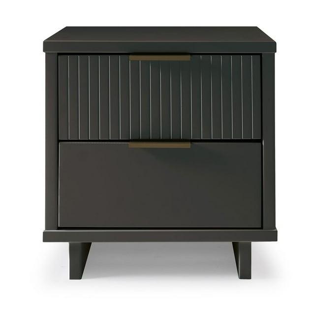 Manhattan Comfort Granville Engineered Wood Nightstand 2.0 in Dark Gray