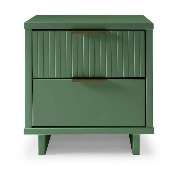 Granville Modern 2 Drawer Nightstand Sage Green - Manhattan Comfort: Soft Close, Full Extension Storage