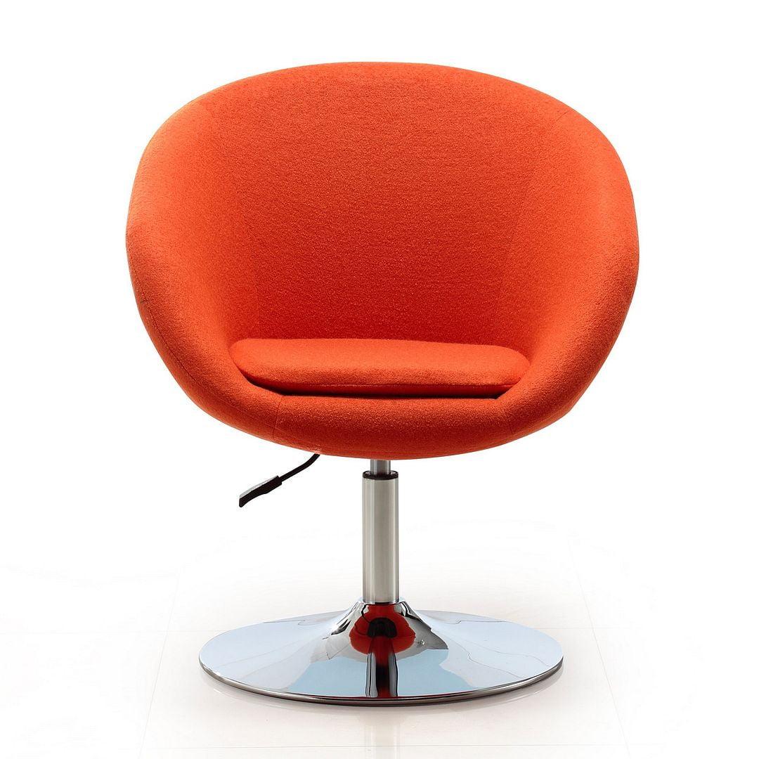 Hopper Orange Wool Blend Adjustable Swivel Chair