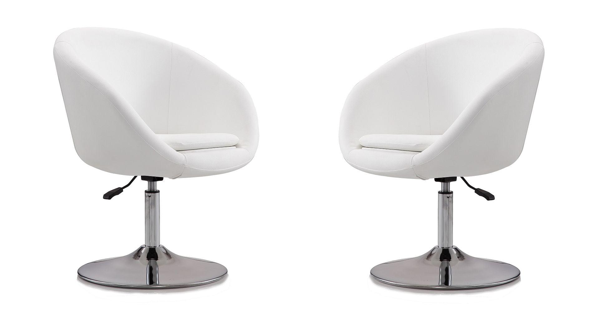 Set of 2 Hopper Wool Blend Adjustable Height Chairs White - Manhattan Comfort: Swivel, for Office & Dorm