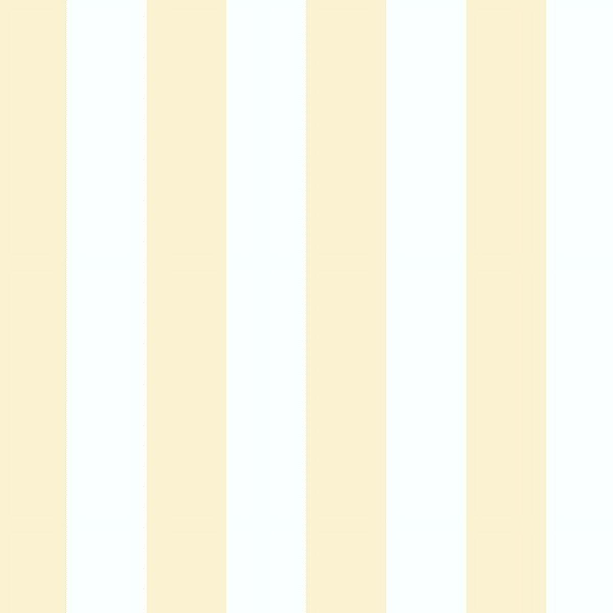 Yellow and White Vinyl Striped Peelable Wallpaper