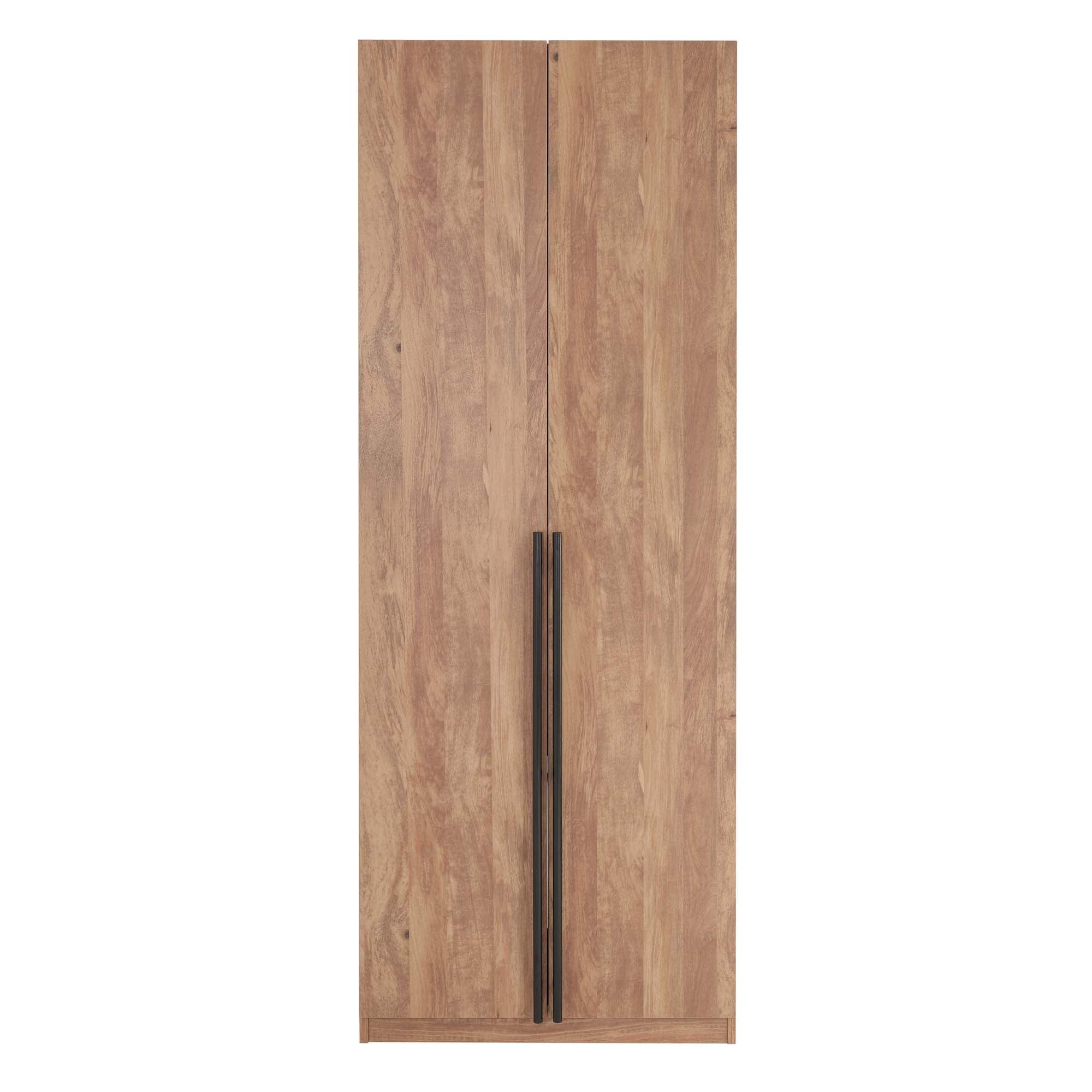 Manhattan Comfort Lee 2 Door and 4 Shelf Wardrobe Closet: Wood Laminate, Metal Hardware, Modern Style