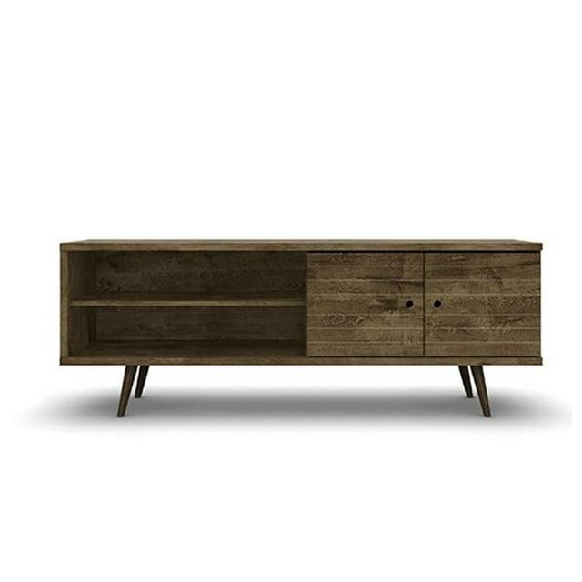 Liberty 2 Shelves and 2 Doors TV Stand for TVs up to 60" Rustic Brown - Manhattan Comfort