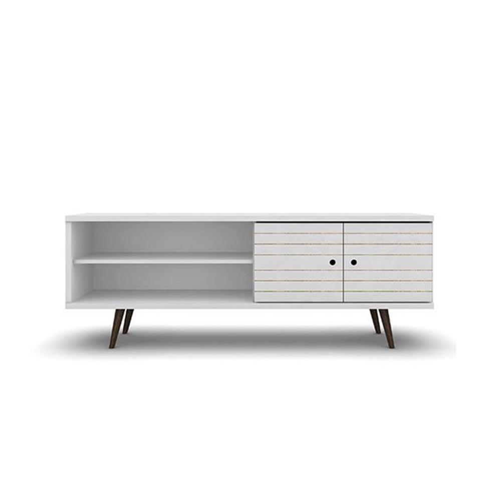 Manhattan Comfort Liberty 62.99 Inch Mid Century Modern Wood TV Stand with Legs