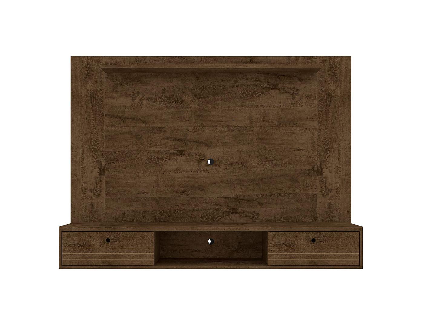 Manhattan Comfort Liberty Wood Entertainment Center for TVs up to 65", Rustic Brown