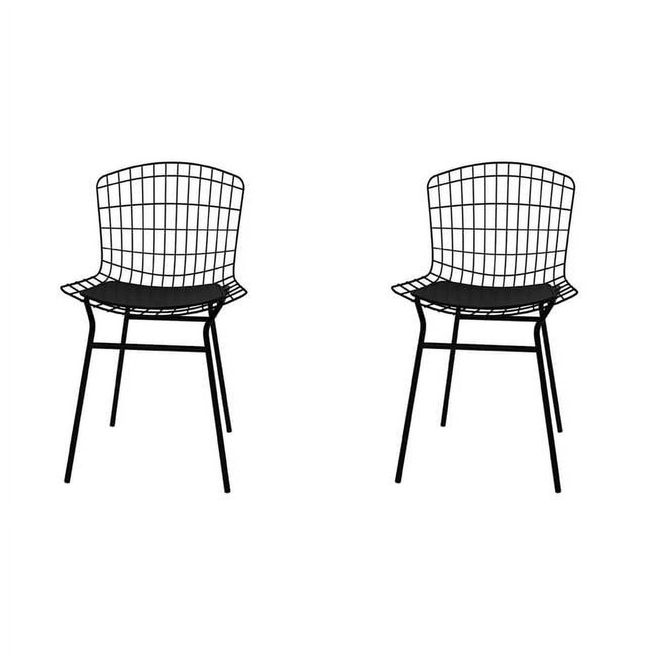 Madeline Black Faux Leather and Metal Versatile Chair Set of 2