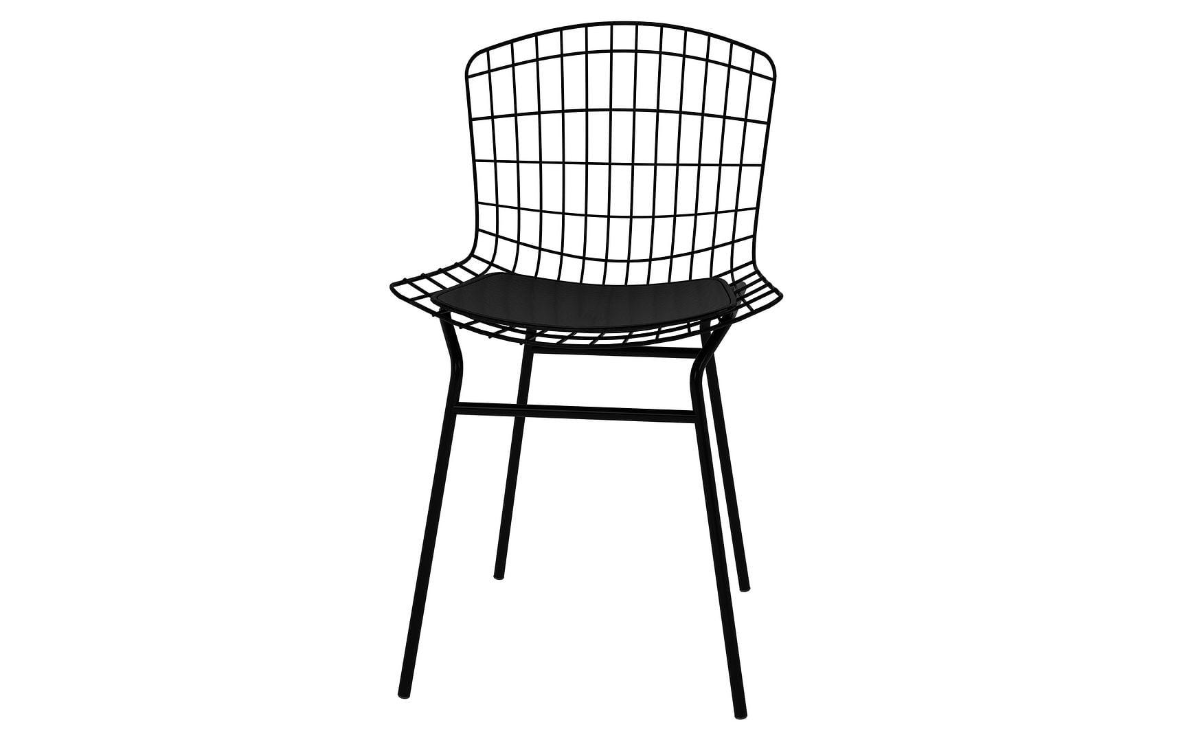 Madeline Black Metal Side Chair with Cushion