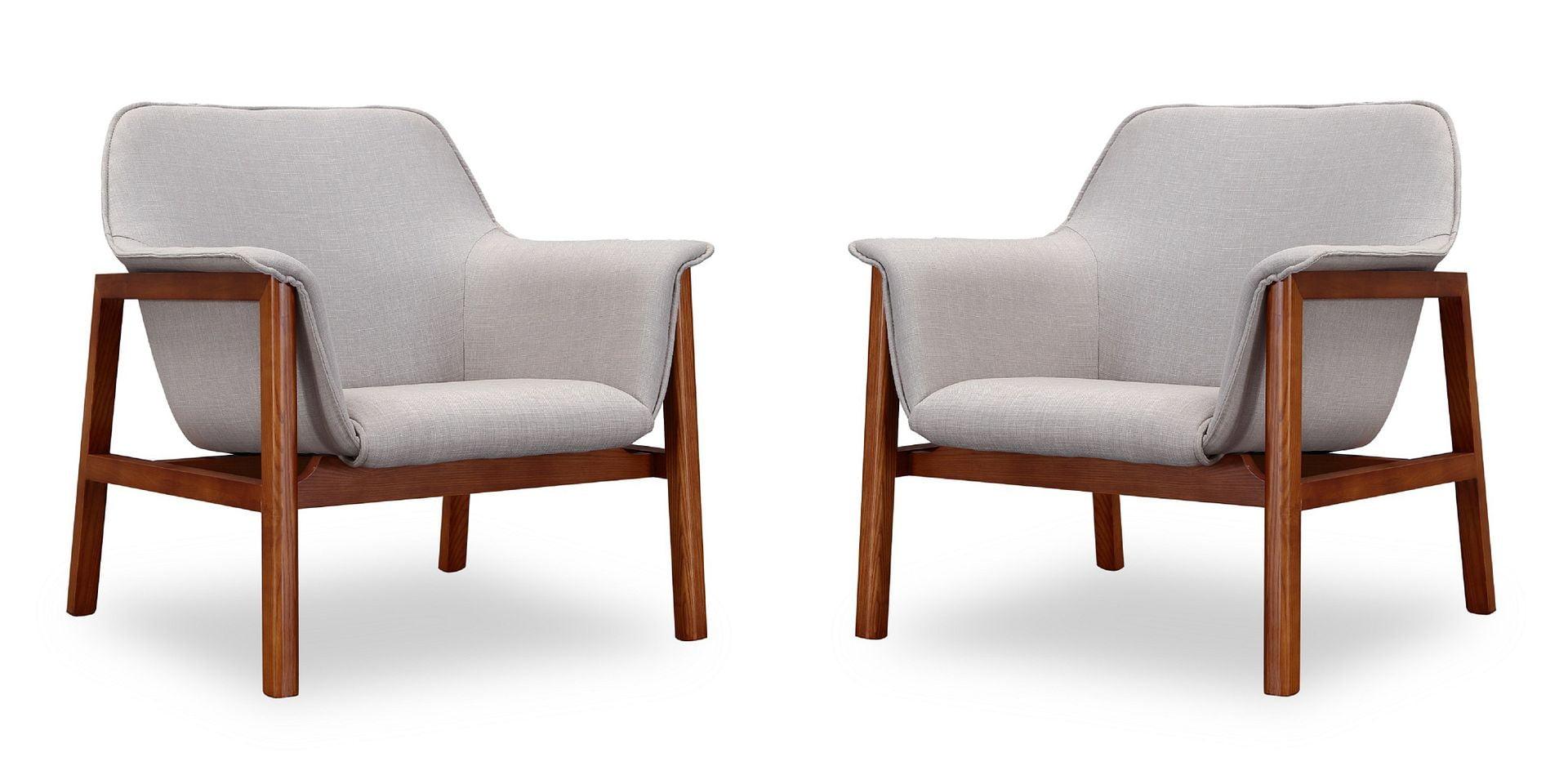 Set of 2 Miller Linen Weave Accent Chairs - Manhattan Comfort