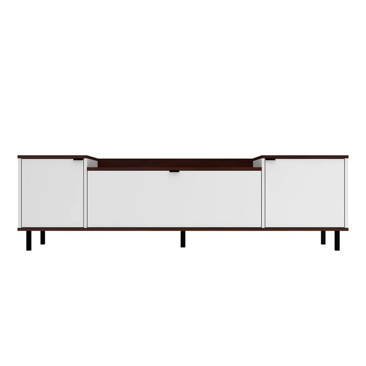 Manhattan Comfort Mosholu 4 Shelves Wood TV Stand for TVs up to 60" in White