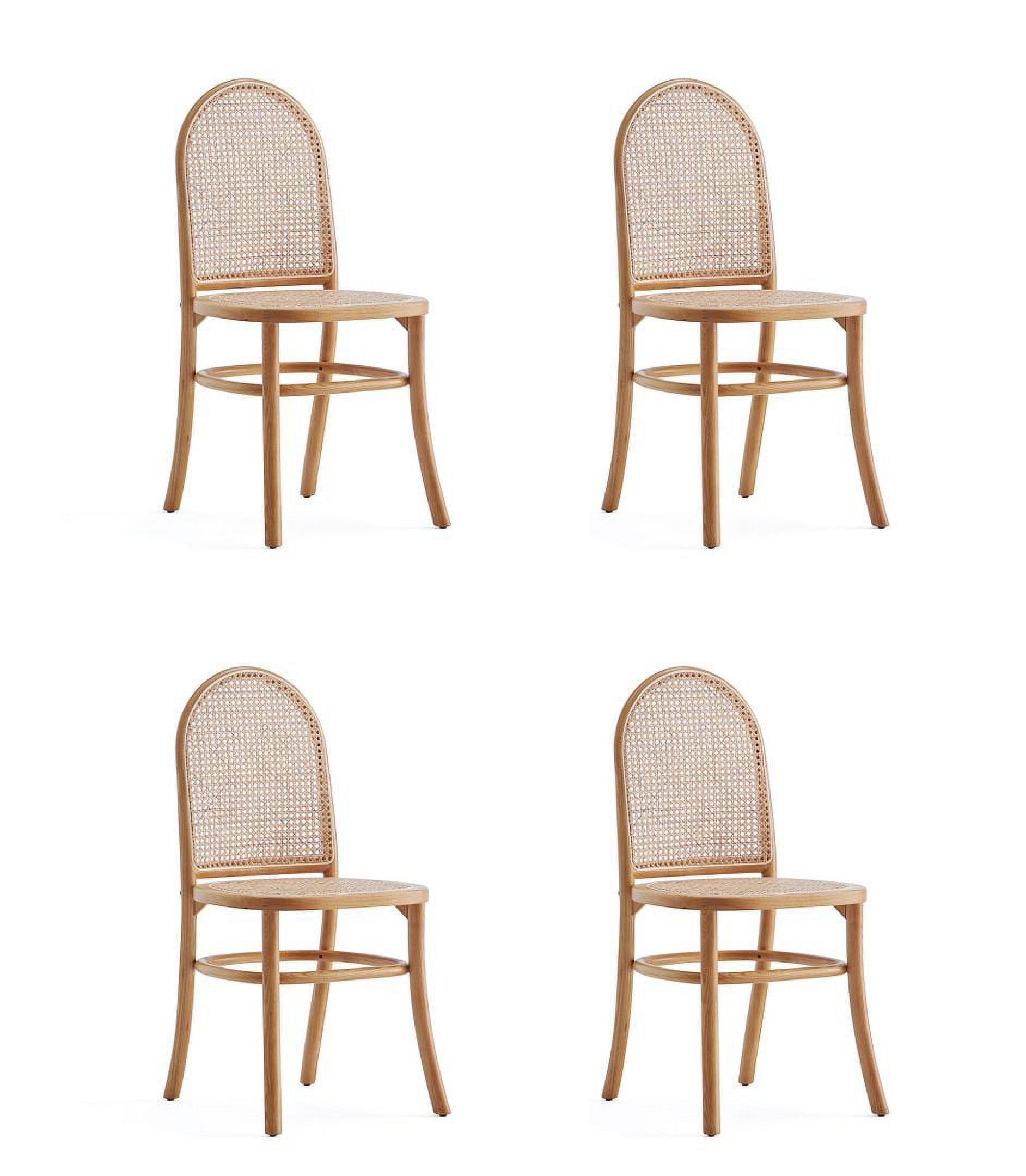 Set of 4 Paragon Dining Chairs Natural/Cane - Manhattan Comfort