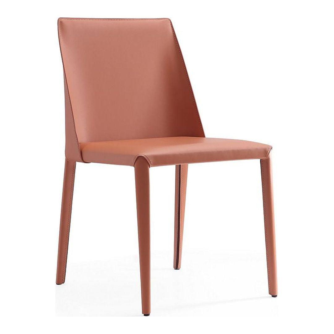 Manhattan Comfort Paris Clay Saddle Leather Upholstered Dining Chair Set