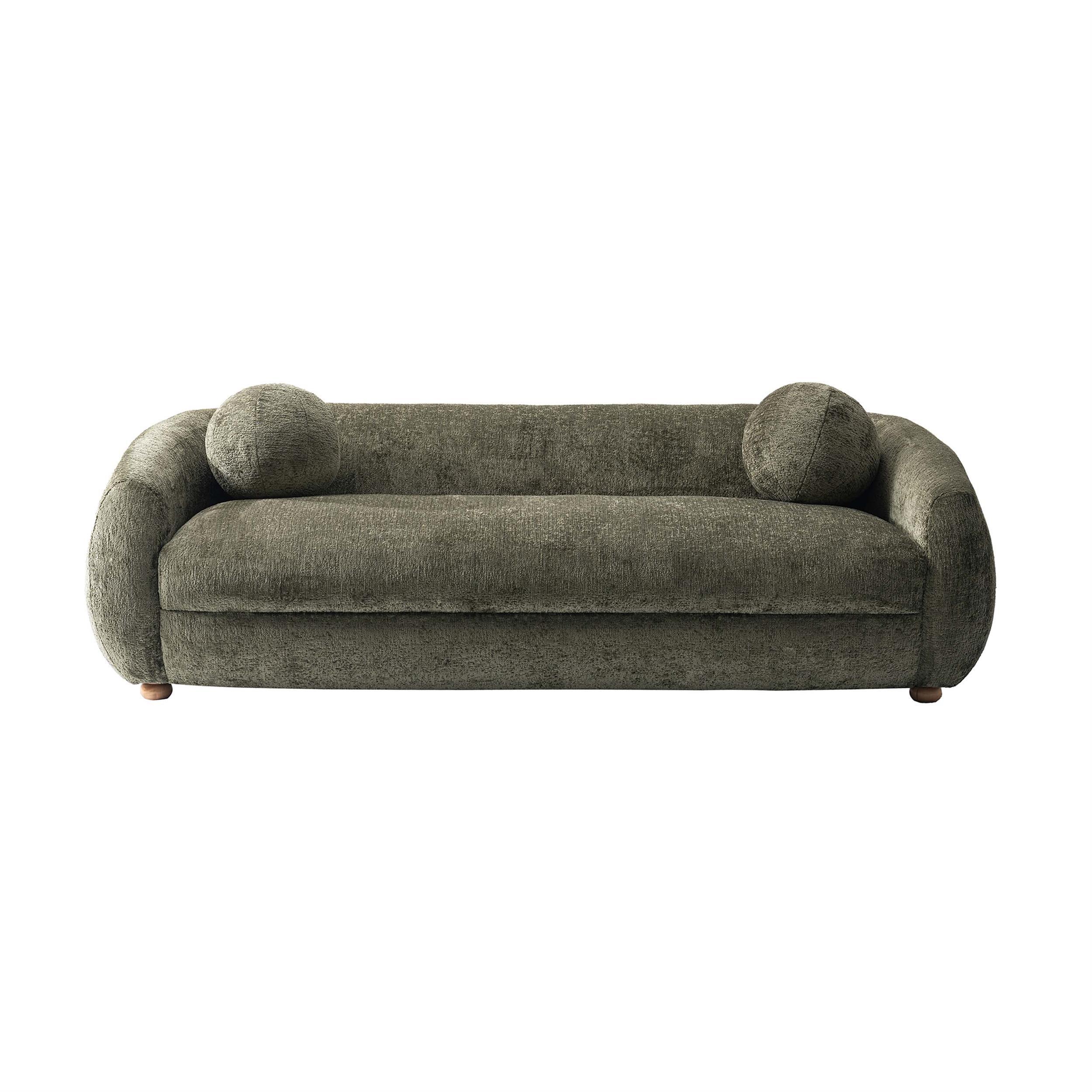 Manhattan Comfort 85.8" Tribeca Modern Chenille Upholstered Sofa Olive Green