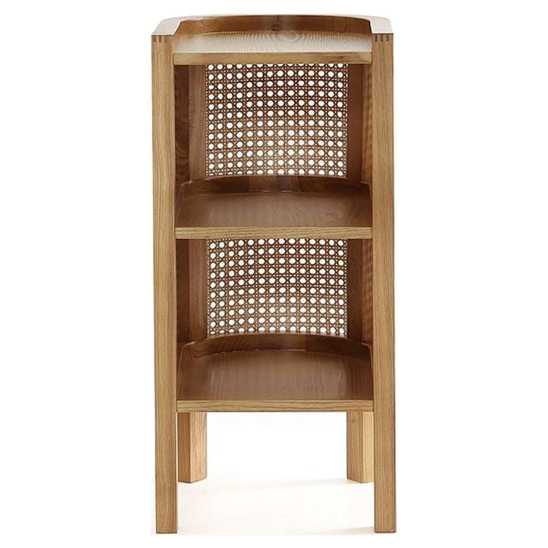 Tahitian Resort-Inspired Natural Ash and Rattan 2-Shelf End Table