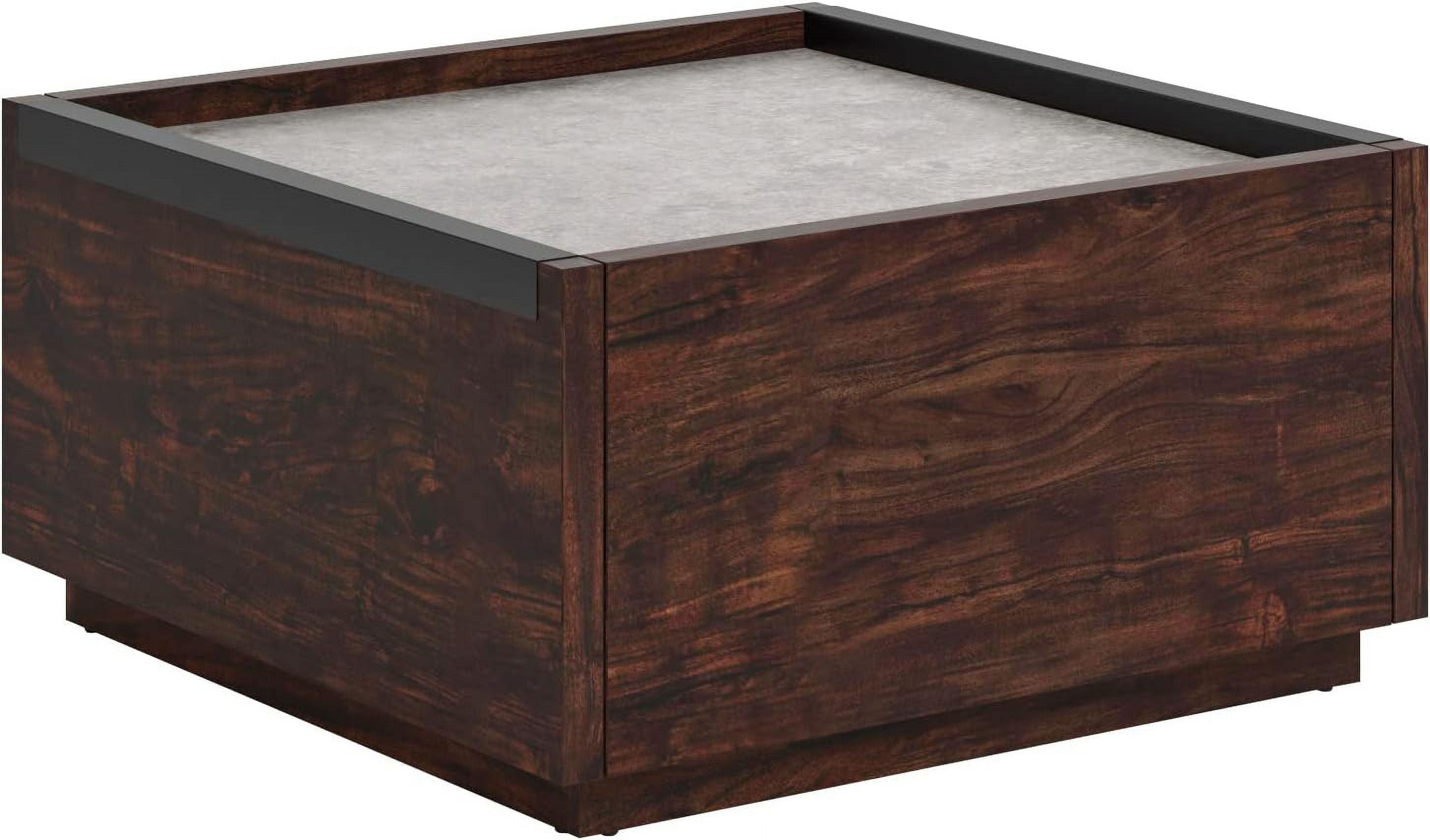 Manhattan Gate Square Rich Walnut Coffee Table with Storage