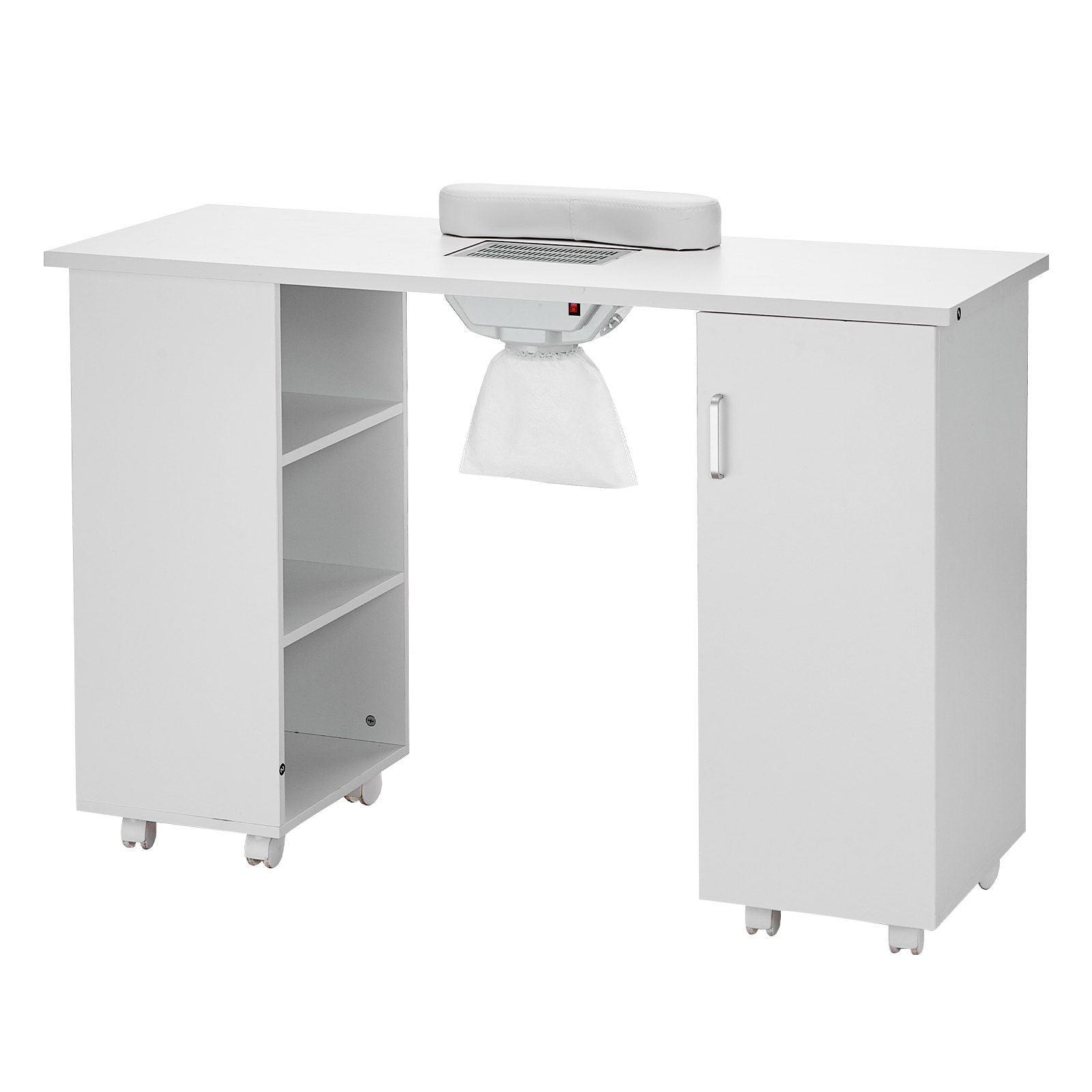 Hokku Designs Manicure Table, Nail Table Station with Electric Dust Collector, Moveable Nail Tech Desk