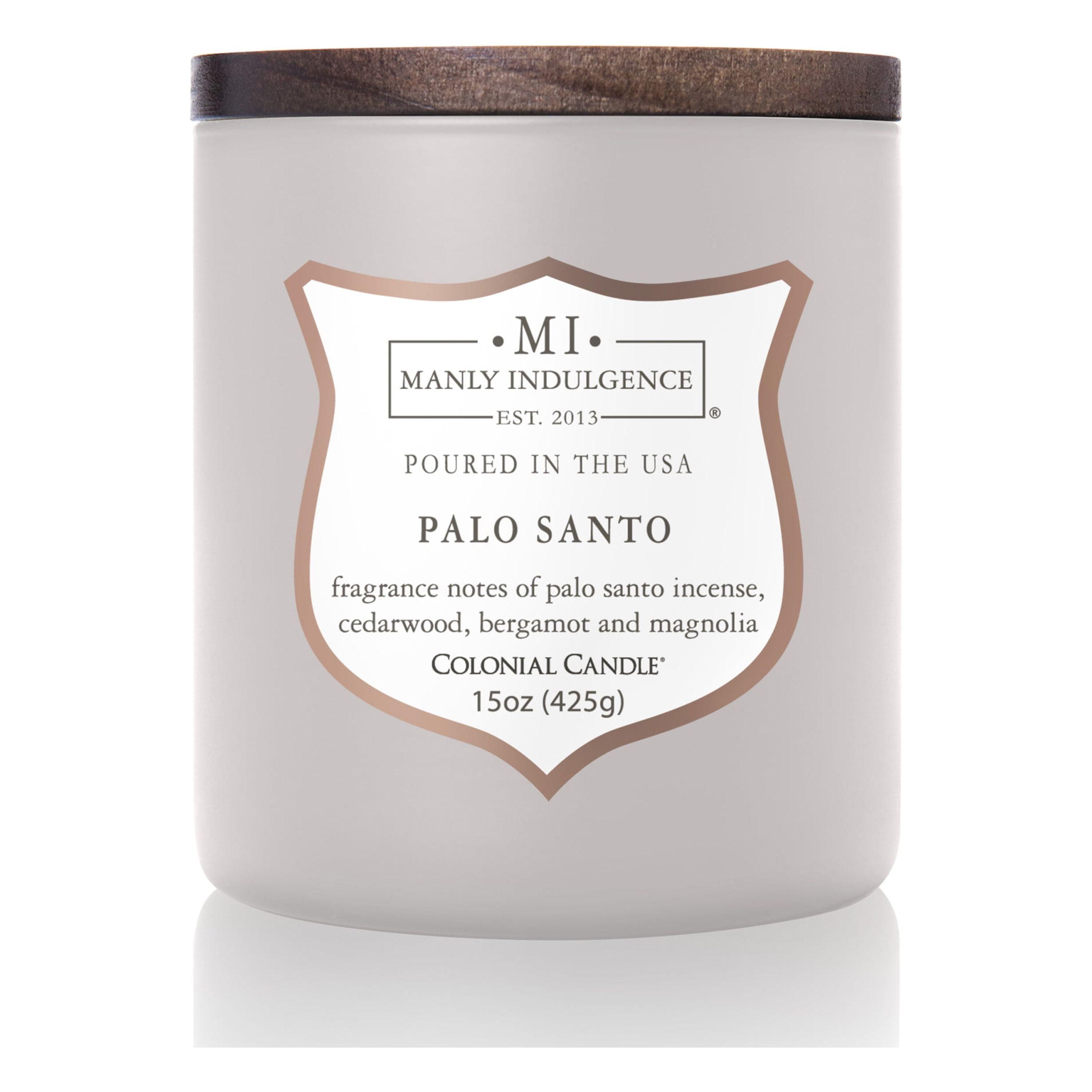 Manly Indulgence Palo Santo Scented Jar Candle - Signature Collection - 15 oz - 60 hr Burn