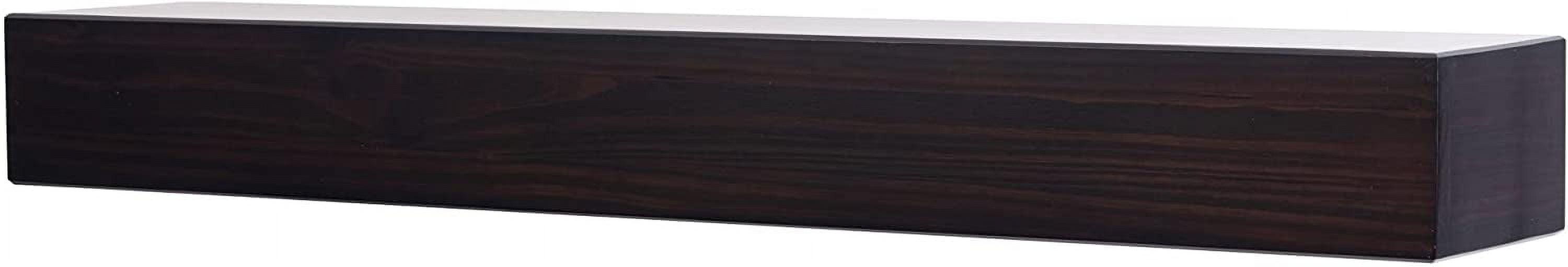 Austin 60" Pine Wood Floating Mantel Shelf in Coffee Bean