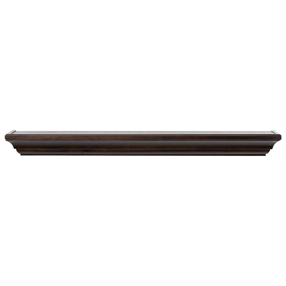 Colton 60" Chocolate Pine Floating Fireplace Mantel Shelf