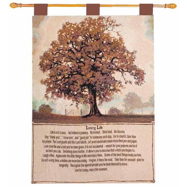 Manual Inspirational Collection 26 X 36-Inch Wall Hanging and Finial Rod, Living Life
