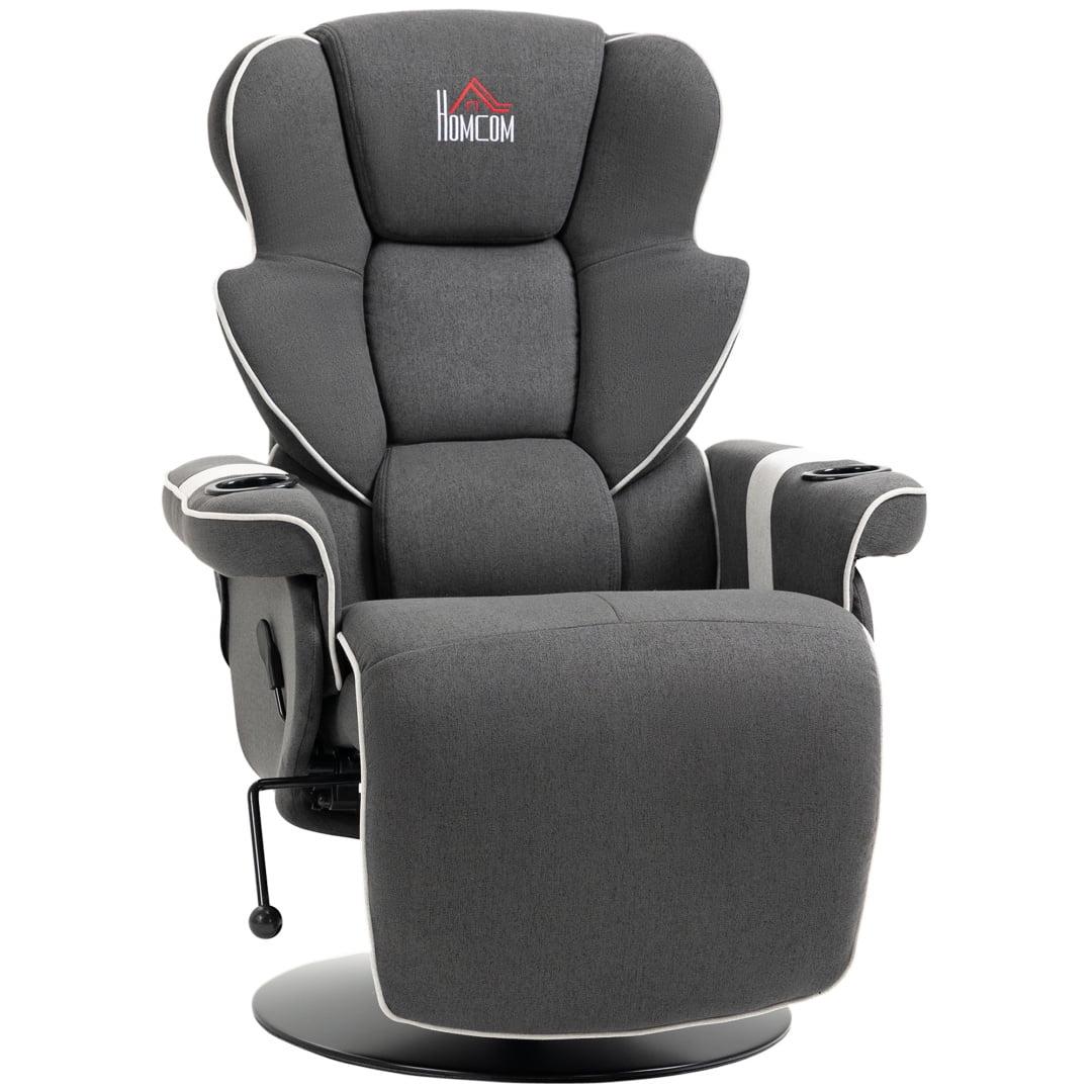 43.75" Wide Faux Leather Manual Swivel Ergonomic Recliner