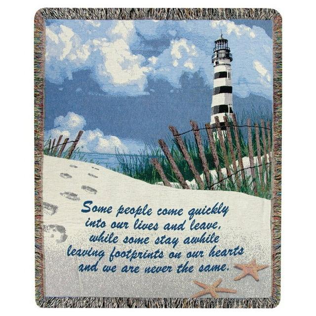 Manual Shoreline Collection 50 x 60-Inch Tapestry Throw, Feet Prints on the Heart