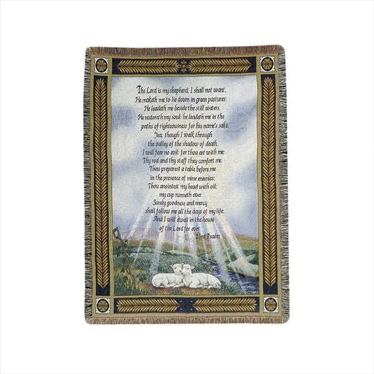 Serene Pastoral 23rd Psalm 50" x 60" Cotton Tapestry Throw