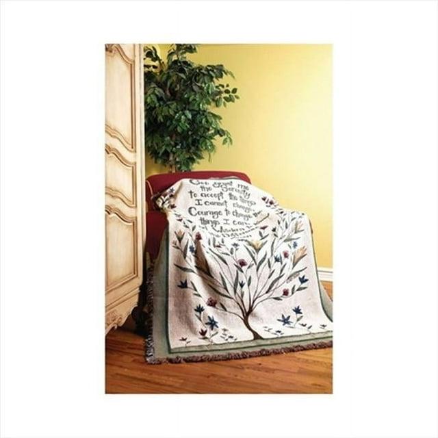 Manual Woodworkers and Weavers  Serenity Prayer Tapestry Throw Blanket Fashionable Jacquard Woven 50 X 60 in.